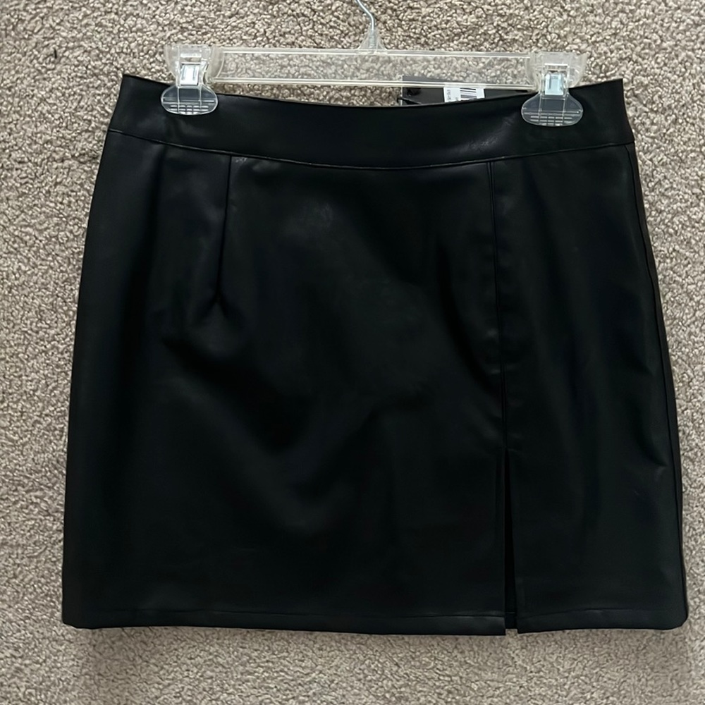 Princess Polly Black Leather Mini Skirt